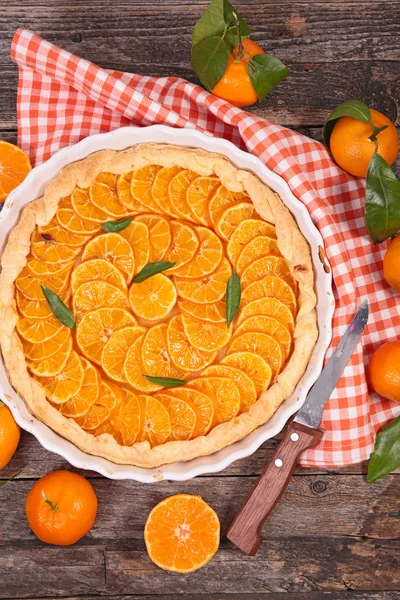 Clementine kwaśny, owocowe ciasto — Zdjęcie stockowe