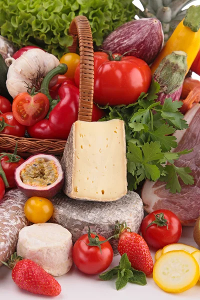 Frutta, verdura, formaggio — Foto Stock