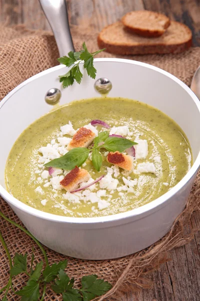 Courgette cream soup — Stock Photo, Image