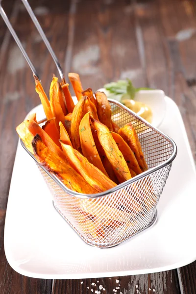 Zoete aardappel frietjes — Stockfoto