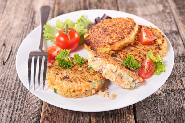 Quinoa galette, vegan burgers — Stock Photo, Image