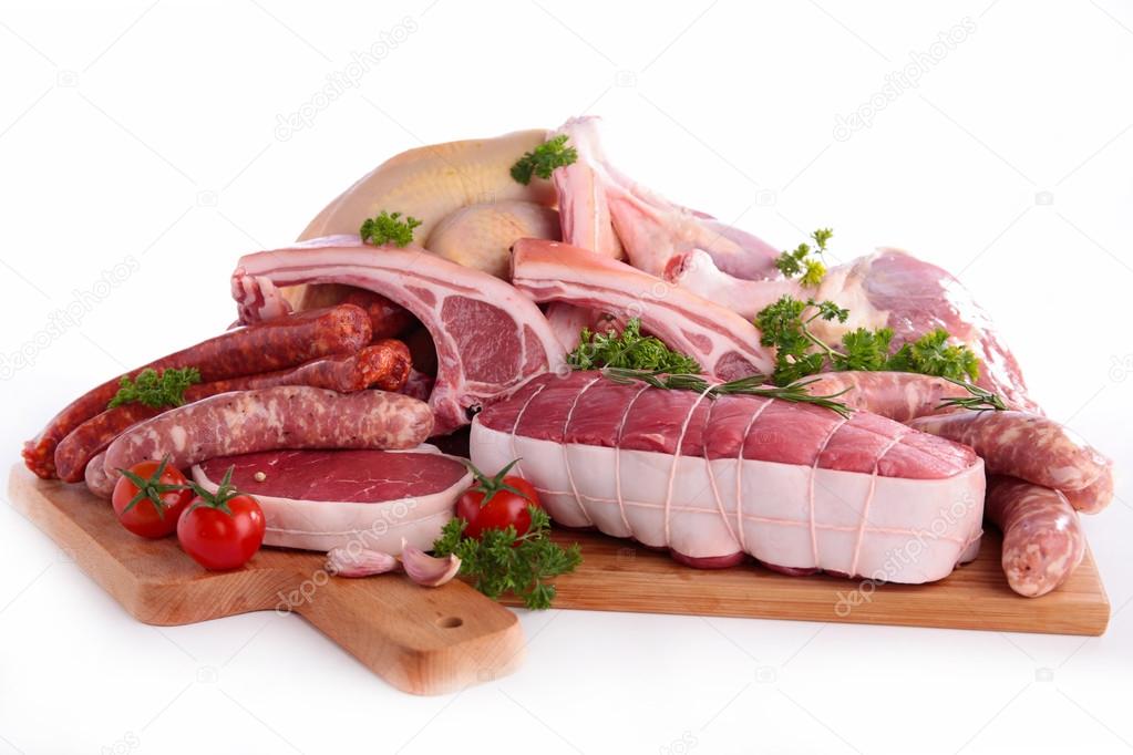 assorted raw meat