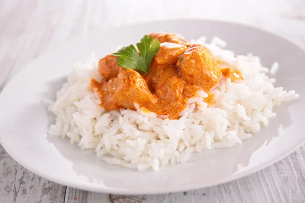 Spicy chicken and rice — Stock Photo, Image