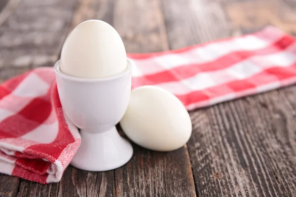 Boiled eggs in egg-cup — Stock Photo, Image