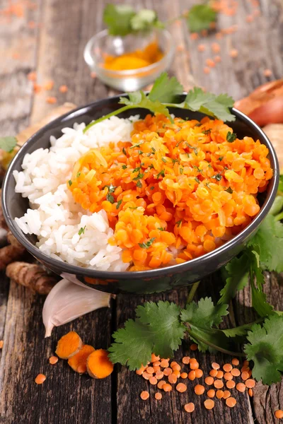 Riz et lentilles rouges — Photo