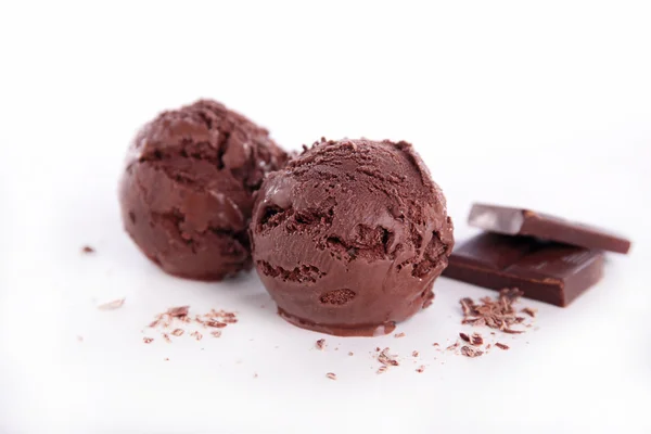 Chocolate ice cream balls — Stock Photo, Image