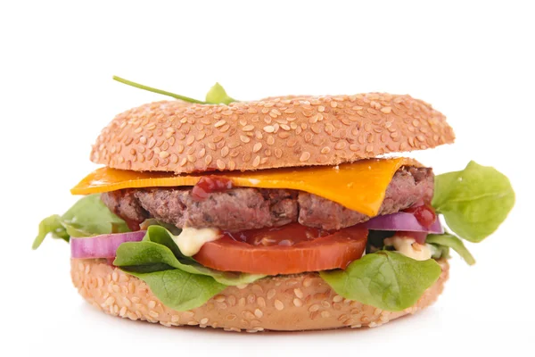 Hamburger avec boeuf et légumes — Photo