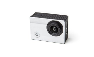 Beyaz bir arka plan üzerinde kamera eylem Cam.