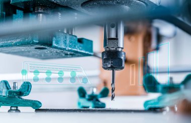 CNC Değirmen Makinesi alüminyum bölümü kesiyor. CNC Değirmen Makinesi detaylar üzerinde çalışıyor.