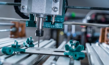 CNC Değirmen Makinesi alüminyum bölümü kesiyor. CNC Değirmen Makinesi detaylar üzerinde çalışıyor.