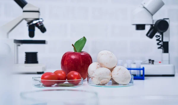 Laboratorio Químico Alimentación Alimentos Laboratorio Adn Modificar Gmo Alimentos Genéticamente —  Fotos de Stock