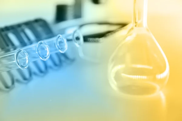 Test tubes closeup.medical glassware. science. — Stock Photo, Image
