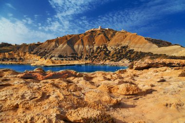 Güzel bir güneşli günde. Gozo Adası, Malta - Gozo Malta.beach