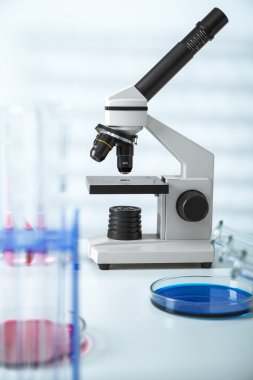 Laboratuvar mikroskobu. Laboratuvardaki modern mikroskoplar..