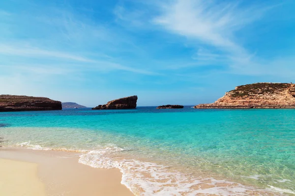 De blauwe lagune op comino eiland, malta — Stockfoto