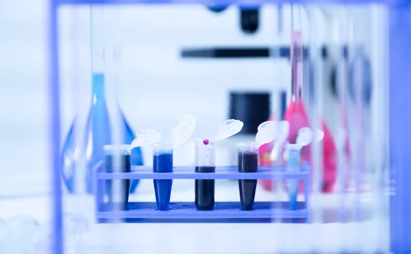 Dna Proben werden Platte für PCR-Analyse geladen. — Stockfoto