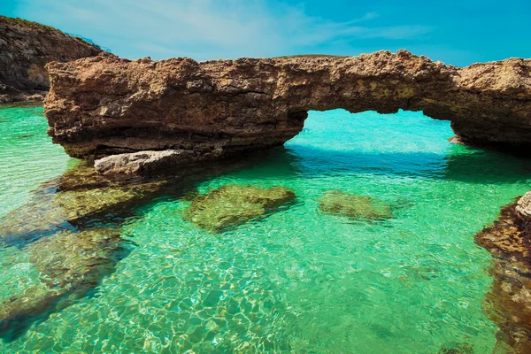Błękitna Laguna na wyspie Comino, Malta Gozo — Zdjęcie stockowe