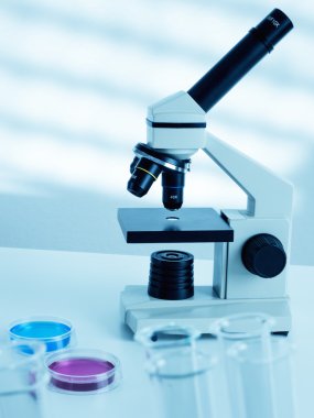 Laboratuvar mikroskobu. Laboratuvardaki modern mikroskoplar..