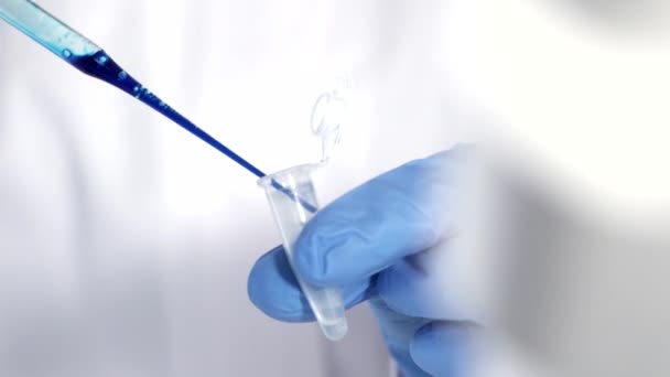 Researcher Working in Lab With Microscope.researcher in biochemical lab. — Stock Video