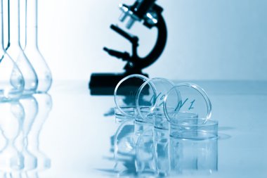 Laboratuvar kabında.