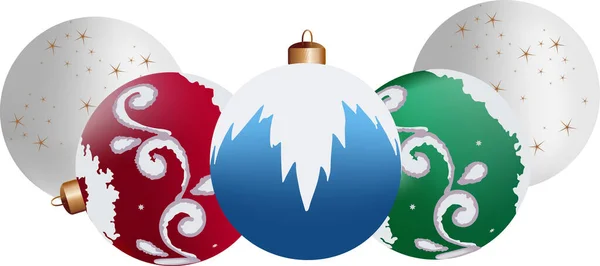 Farklı şekillerde beş Noel ağacı topu 