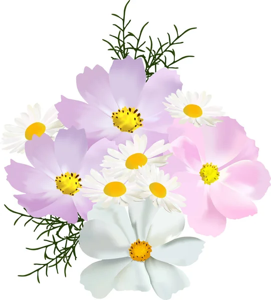 Букет Садових Диких Квітів — стоковий вектор