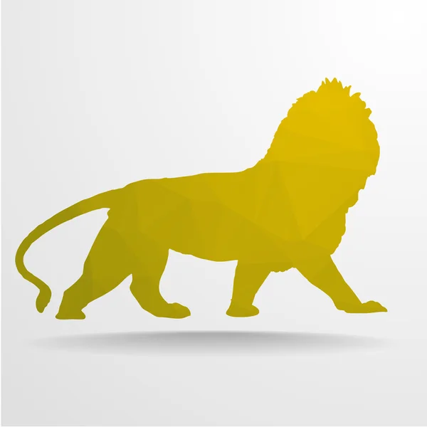 Low Poly Lion — Stock Vector