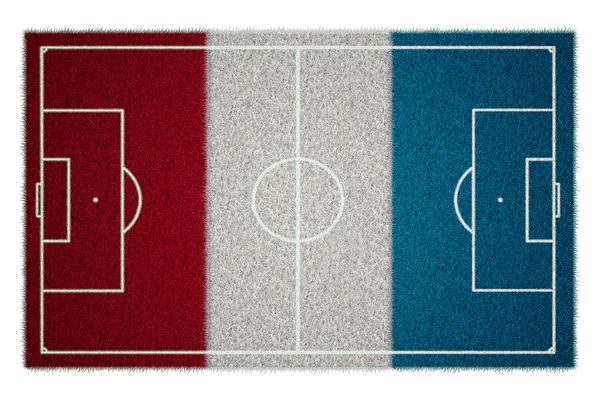 Frankrijk vlag Soccerfield — Stockfoto