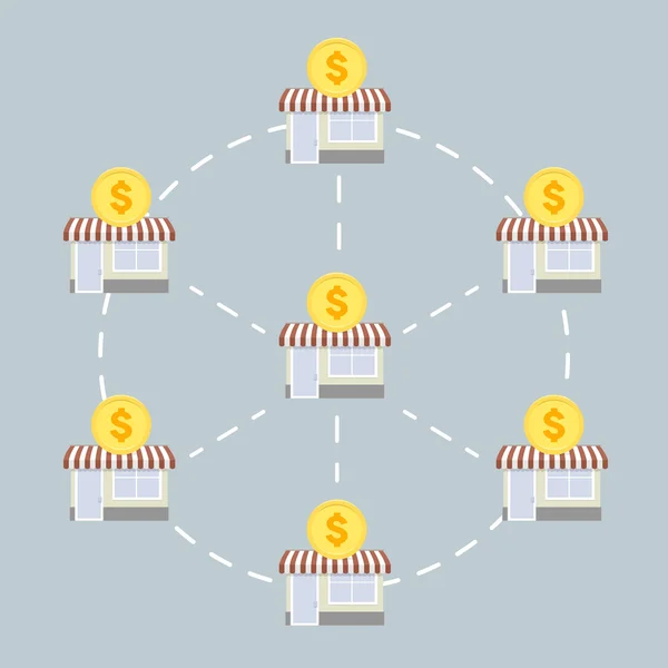 Sistema di franchising negozio — Vettoriale Stock