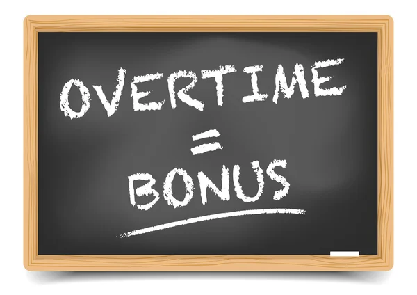 Blackboard Overtime Bonus — Stock Vector