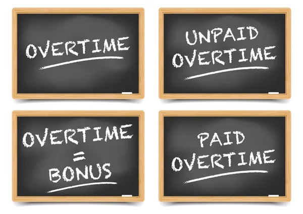 Blackboard Overtime Concepts — Stock Vector