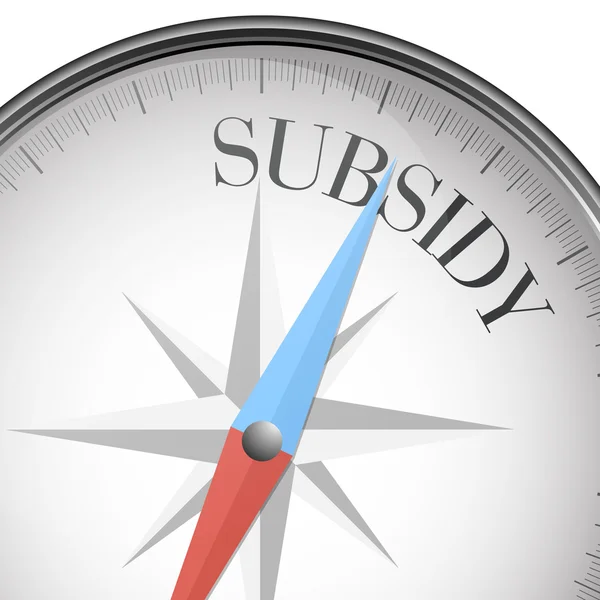 Kompass begreppet subvention — Stock vektor