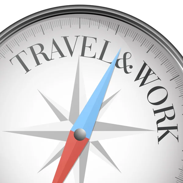 Kompass Reisen und Arbeit — Stockvektor