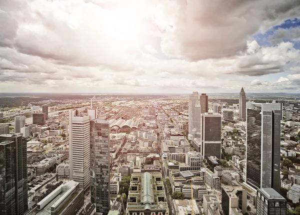 Luchtfoto van frankfurt am main — Stockfoto
