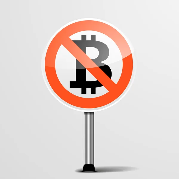 Drogowskaz nie bitcoin — Wektor stockowy