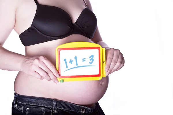 Zwangere teken Math — Stockfoto