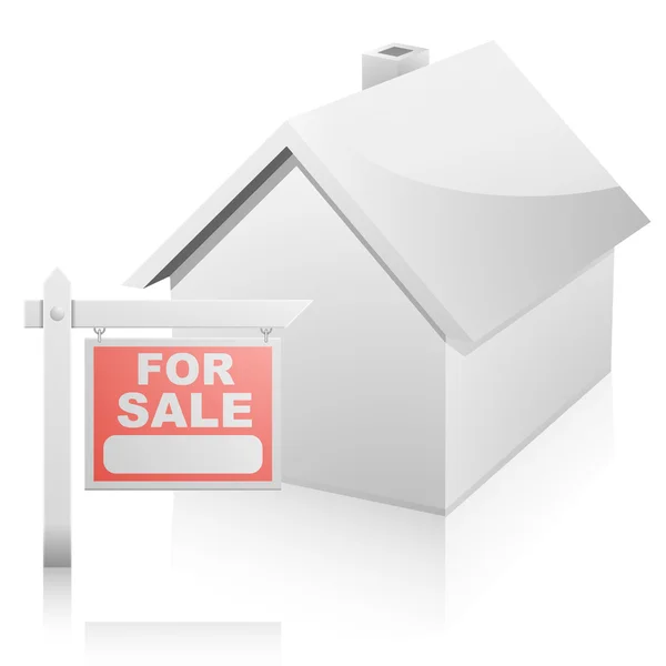 Dům s na nápis-na prodej — Stockový vektor