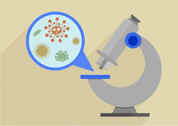 Microscop bacterii — Vector de stoc