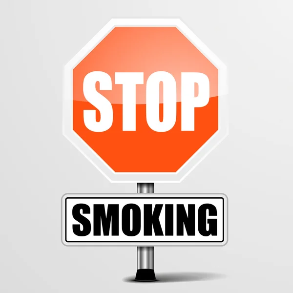 道路标志牌上写停止吸烟 — 图库矢量图片
