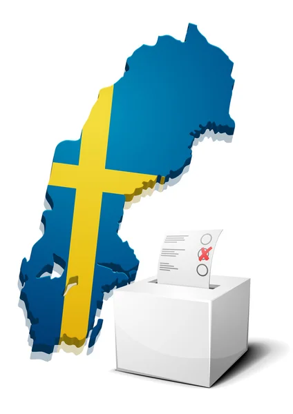 Wahlurne Schweden — Stockvektor
