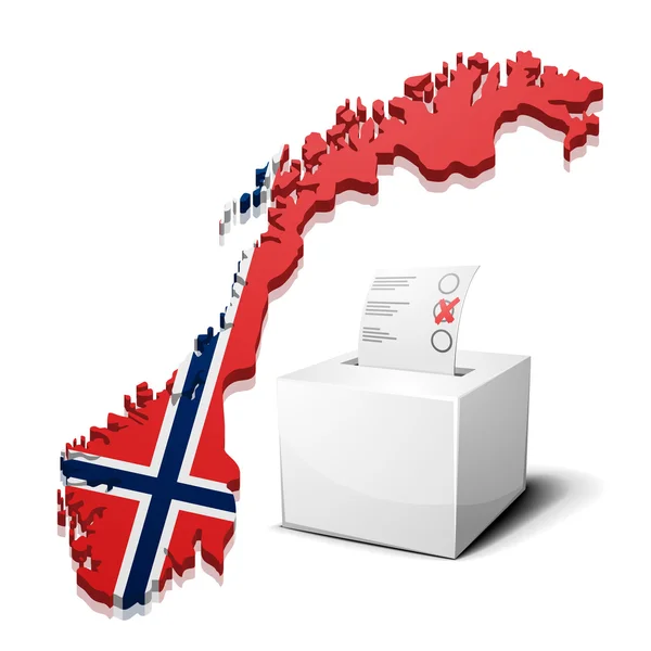 Wahlurne Norwegen — Stockvektor