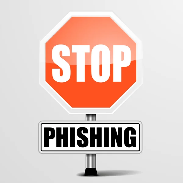 Drogowskaz Stop Phishing — Wektor stockowy