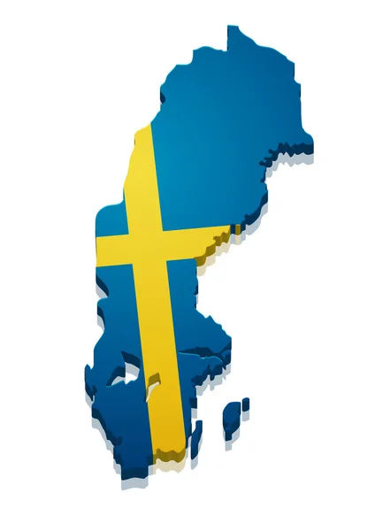 Mappa Svezia — Vettoriale Stock