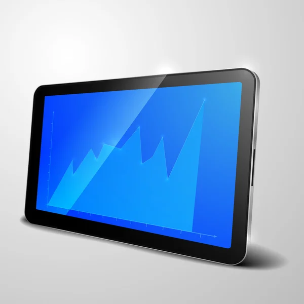 Tablet PC groei grafiek — Stockvector