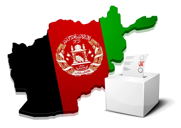 阿富汗 ballotbox — 图库矢量图片