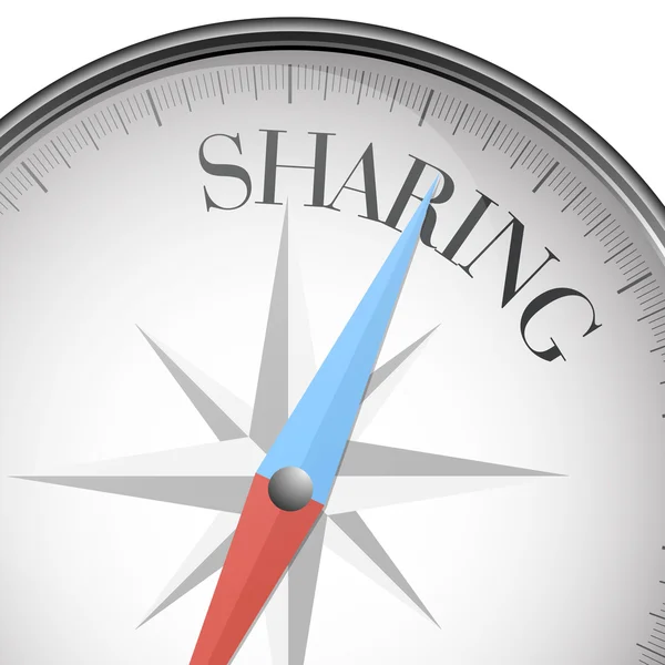 Compass sharing — Stock Vector