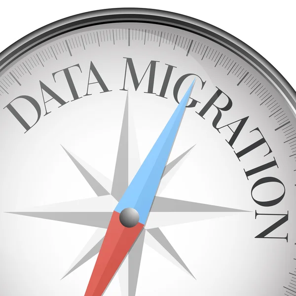 Brújula Migración de datos — Archivo Imágenes Vectoriales