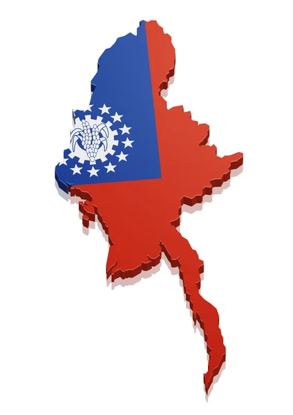Carte géographique Myanmar — Image vectorielle
