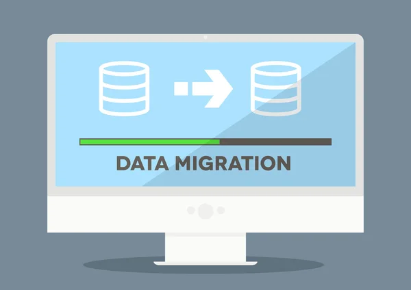 Pc Migración de datos — Vector de stock