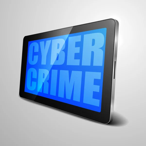 Tablet cibercrime — Vetor de Stock